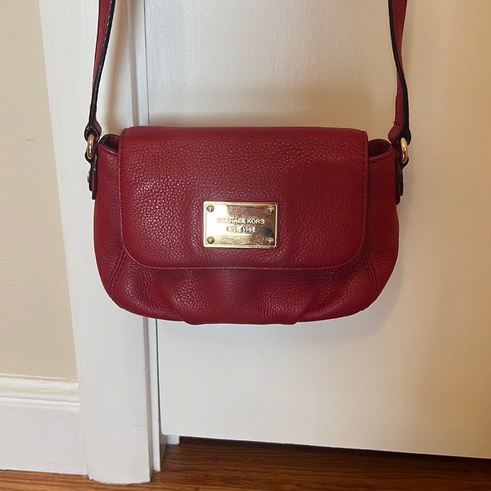 Michael Kors red leather mini bag